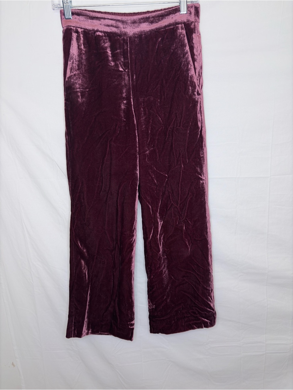 J. Crew Velvet Jogger Pants in Plum